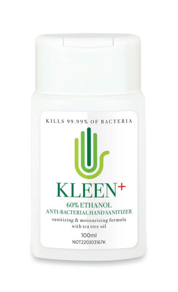 Kleen+ 60% Best Alcohol Anti Bacterial Hand Sanitizer with Tea Tree Oil Supplied by Canaan Alpha in Malaysia